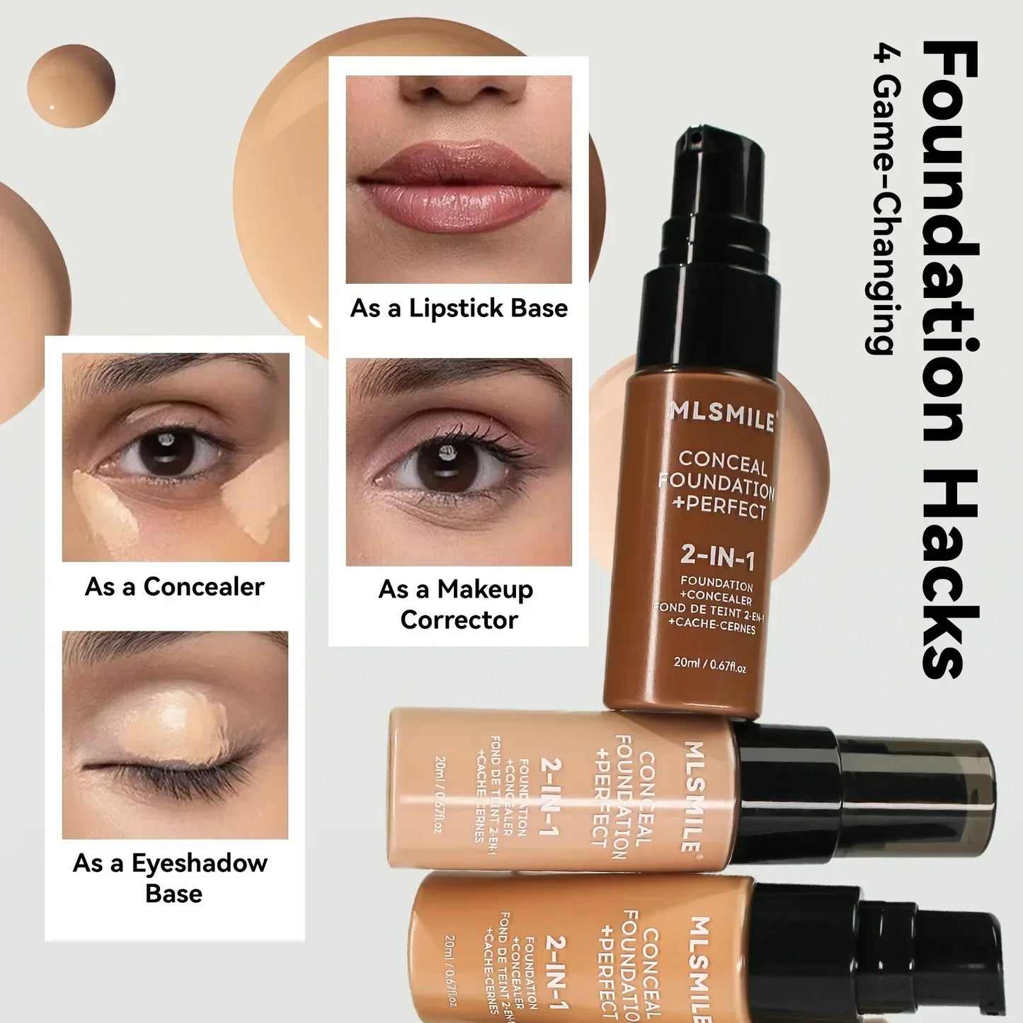 Face Foundation Cream Oil-Control Matte BBCream Waterproof Lasting Concealer Liquid Full Coverage Matte Base Professional Makeup